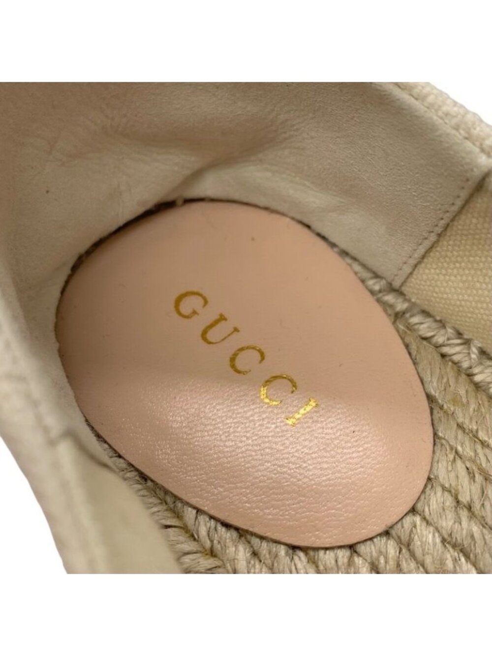 Gucci Sneakers Shoes Canvas Ivory Red Blue Logo Espadrilles Platform - Picture 8 of 10